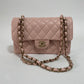 Chanel Classic Pink White gold Small