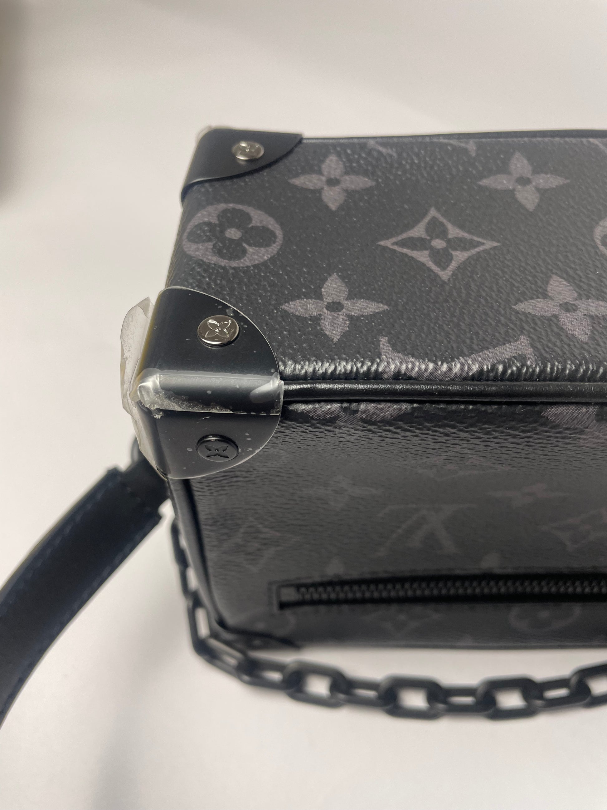 Louis Vuitton Soft Trunk Monogram Eclipse Shoulder Bag Gray Unisex LOUIS  VUITTON
